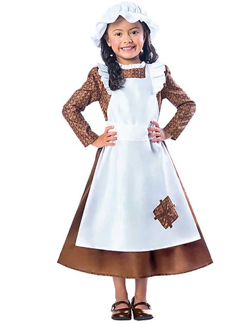 Victorian Girl Girls Oliver Twist Fancy Dress Costume Kids 9 10yrs