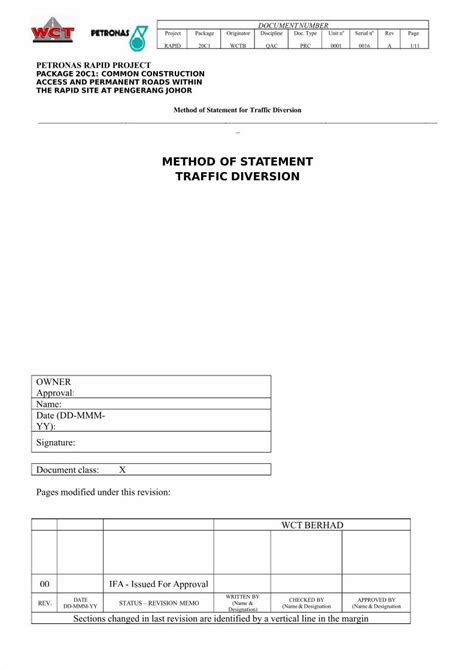 Pdf Method Statement For Traffic Management Plan Dokumentips