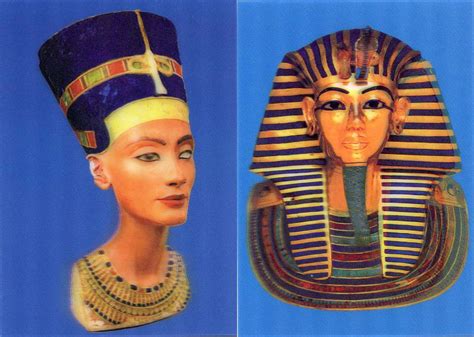 king tut and nefertiti 2 lenticular 3d postcard greeting cards tutanchamun pharaoh nefertiti