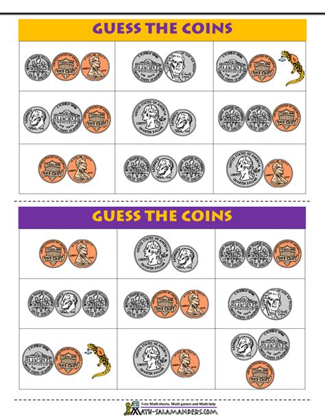 Pocket Change Money Math Game Printable Lesson Plans And Ideas Games
