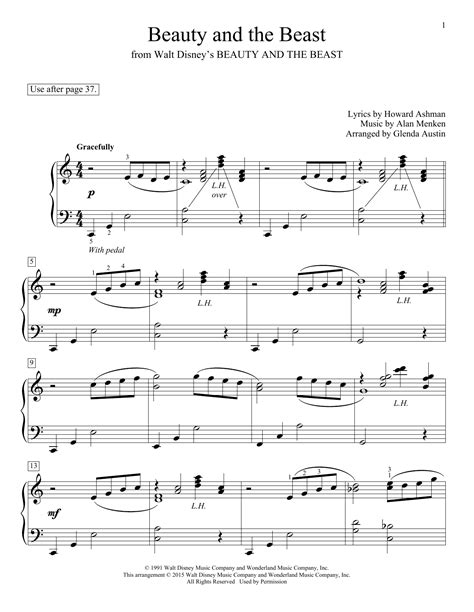 Download Educational Piano Sheet Music To Beauty And The Beast By