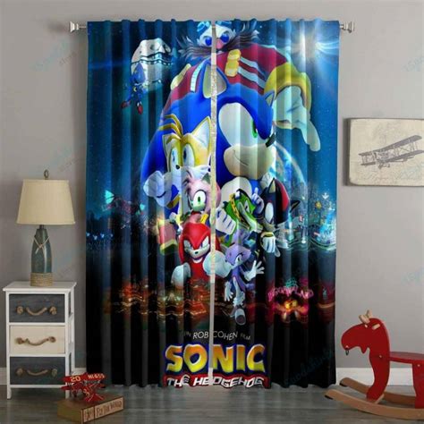 3d Printed Sonic The Hedgehog Movie Style Custom Living Room Curtains