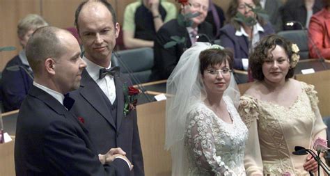 First Same Sex Marriage In The World In Amsterdam On April 1st 2001
