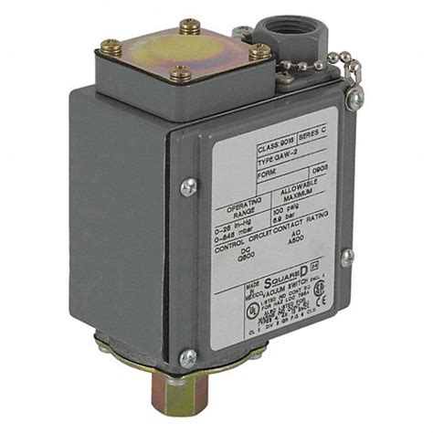 Square D Vacuum Switch 5 To 20 In Hg 0 To 25 In Hg 1 Port 14 18 In