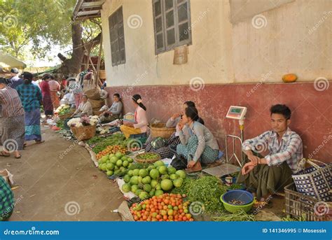 Myanmar Bagan Fruit Vegetable Wet Market Editorial Image Image Of