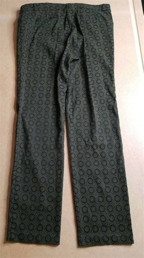 Soho Apparel Ltd Women 14 Gray Stretchy Geometric Black Dress Pants L