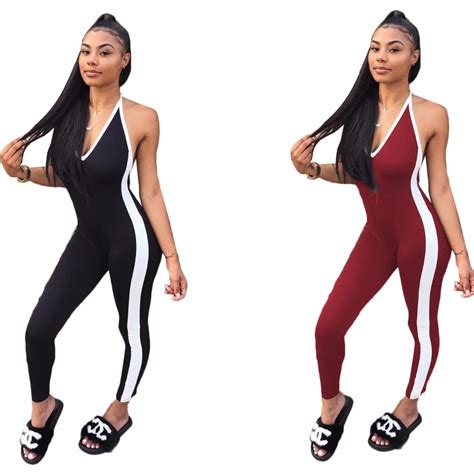 Buy Black Sexy Jumpsuit For Women Deep V Neck Backless