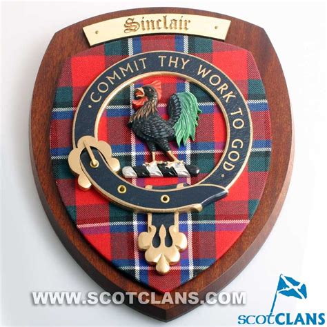 Extra Large Sinclair Clan Crest Wall Plaque Scottish Clan Tartans