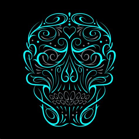 Abstract Skull Shape Turquoise Pattern 338537 Vector Art At Vecteezy