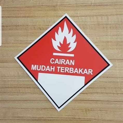 Jual Sign Sticker Cairan Mudah Terbakar Uk 20x20cm K3 Rambu Safety Di