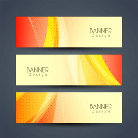 Free Vector Three Yellow Banners With Dots