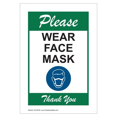 Please Wear Face Mask Thank You Sign Cs139120