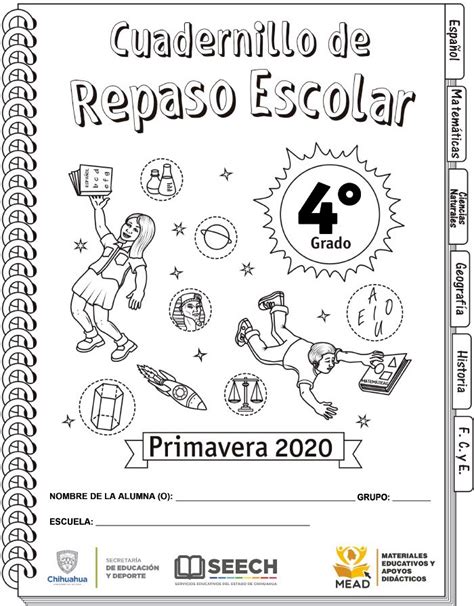 Cuadernillo De Repaso Escolar Para El Cuarto Grado De Primaria 2020