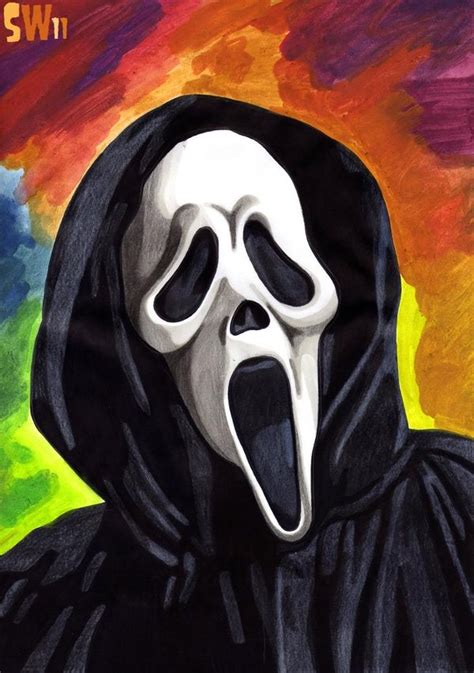 Scream Ghostface Coloring Pages Ghostface Scream Ghost Horror Scary