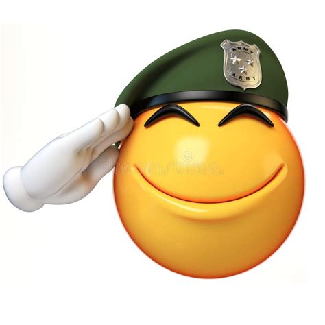 Emoji Army Solider Isolated On White Background Military Emoticon