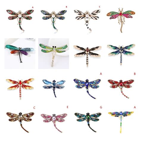 1pc Crystal Vintage Dragonfly Brooches For Women Large Insect Brooch Pin Fashion Dress Coat