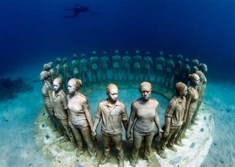 Snorkelling At Molinere Underwater Sculpture Park Grenada Man Vs Globe