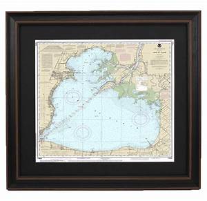 Framed Nautical Chart Lake St Clair Noaa14850