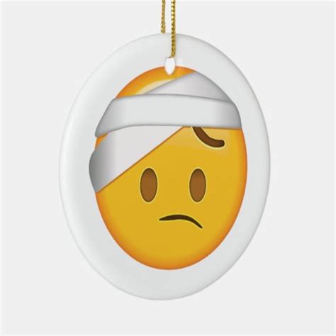 Face With Head Bandage Emoji Ceramic Ornament Zazzle