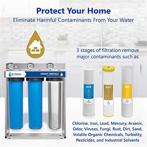 Express Water Heavy Metal Whole House Water Filter 3 Stage Whole