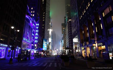 New York City Night View Hd Wallpaper Windows 10 Wallpapers