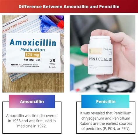 Amoxicillin Vs Penicillin Difference And Comparison