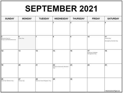 Following are the 10 public holidays for 2021 including the dates and the day of the week. Collection of September 2021 calendars with holidays
