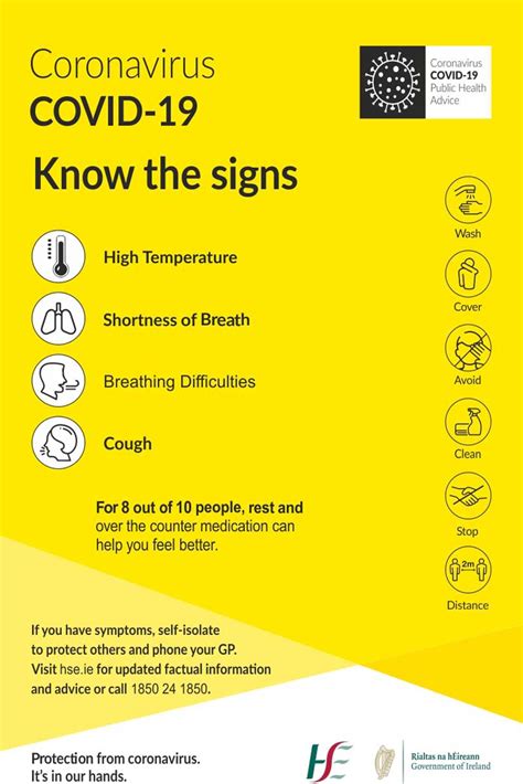 However, vaccines are rarely 100. Covid-19 - Know the Signs (HSE) Sign | Order Online UK ...