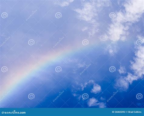 Rainbow In Blue Sky Stock Photo Image Of Environment 26865092