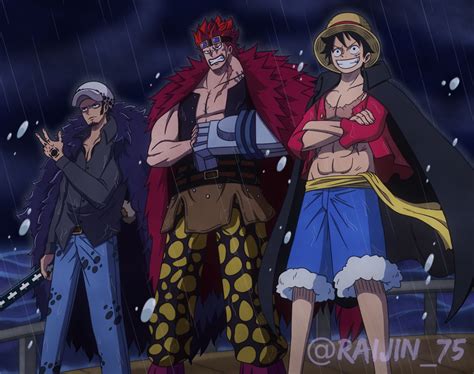 A description of tropes appearing in supernova (one piece). Trio Supernovas (Eustass Kid, Monkey D. Luffy & Trafalgar ...