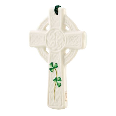 Belleek Classic St Kierans Celtic Cross Ornament 3517 Island Turf