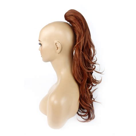 Ponytail Clip In Hair Extensions Copper 350 Reversible 4 Styles Claw