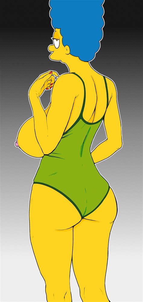 Rule 34 1girls Blue Hair Breasts Female Marge Simpson Nipples Pbrown Solo Swimsuit The