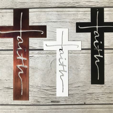 Wall Cross Decor Metal Faith Cross Cross Wall Sign Cross Etsy