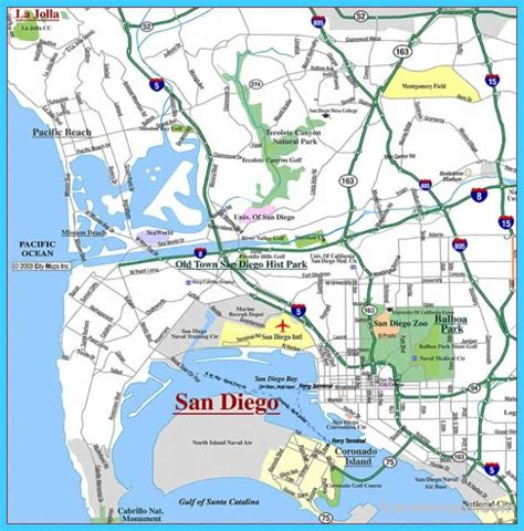 Map Of San Diego Travelsmapscom