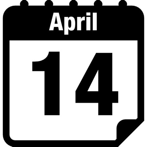 14 De Abril Día Calendario De La Página Icono Gratis