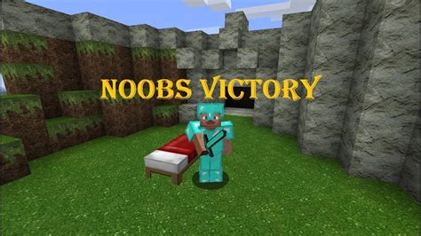 Noob Wins Minecraft Bedwars First Time Youtube