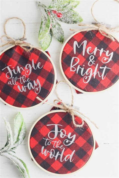 Buffalo Check Hoop Ornaments