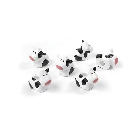 Assorted Popular Shape Office Magnets Cow 1 Set Of 6