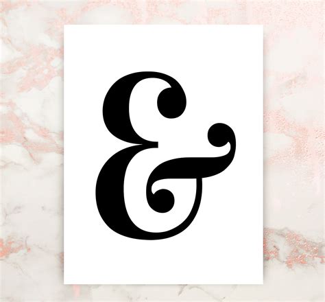 Ampersand Printable Art Poster Ampersand Sign Typography Etsy