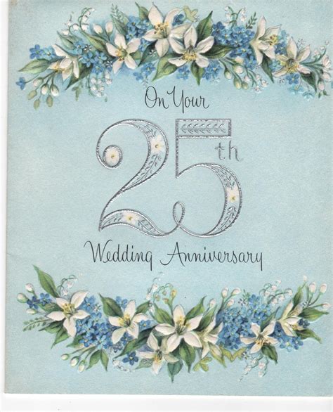 Vintage 25th Anniversary Card With Envelope Etsy