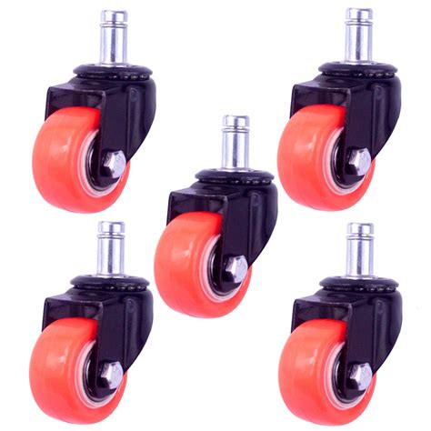 Heavy duty office chair twin wheel carpet casters replacements rated 110 lbs each 5 pc set. 8T8 2" Replacement Office Chair Caster Wheels Heavy Duty ...