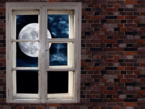 Moon In Window Stock Photo Image Of Outdoors Midnight 18083638