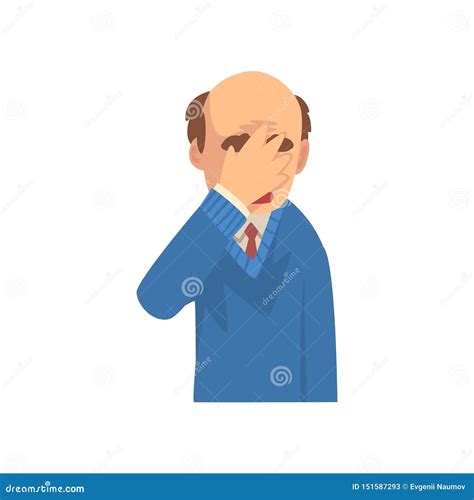 Businessman Shame Face Palm Vector Illustration