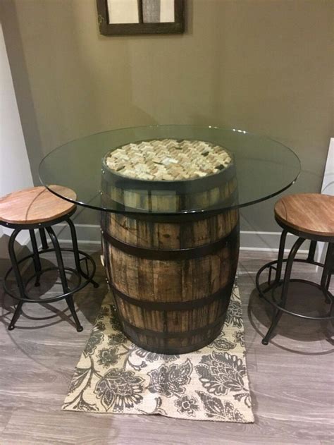 Diy Whiskey Barrel Table Put Together With A Used Whiskey