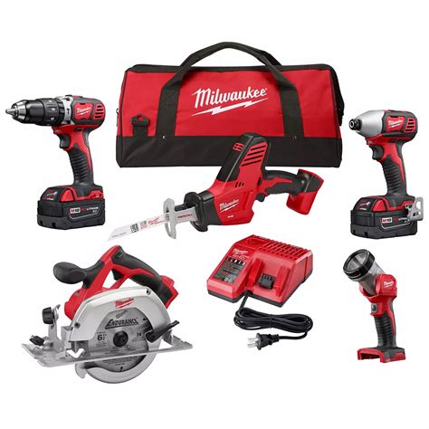 Milwaukee Tool M18 18v Lithium Ion Cordless Combo Tool Kit 5 Tool