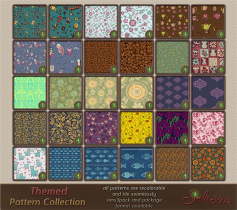 Themed Pattern Collection Custom Content For The Sims 3 By Simlicious