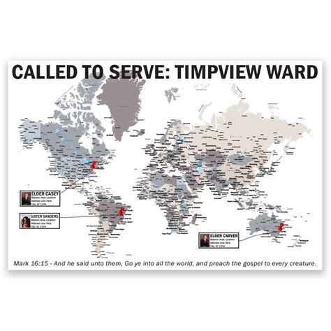 personalized lds world mission map poster in lds posters and banners on