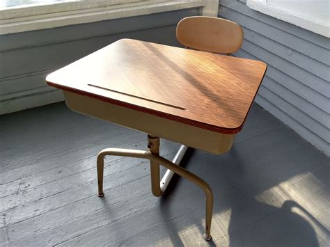 Vintage School Desk And Chair Kids Desk Mid Century Modern Furniture