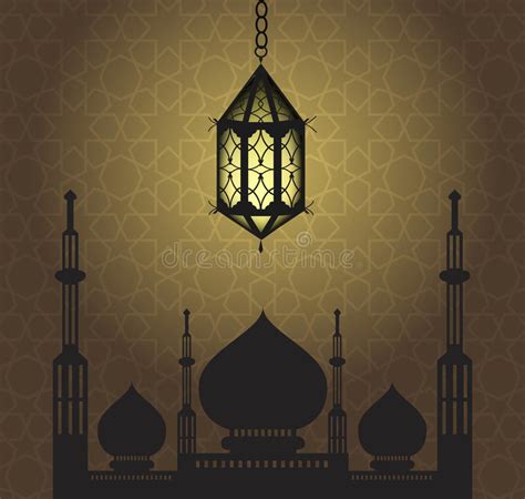 Fondo De Ramadan Kareem Con La Silueta De La Mezquita Tarjeta De